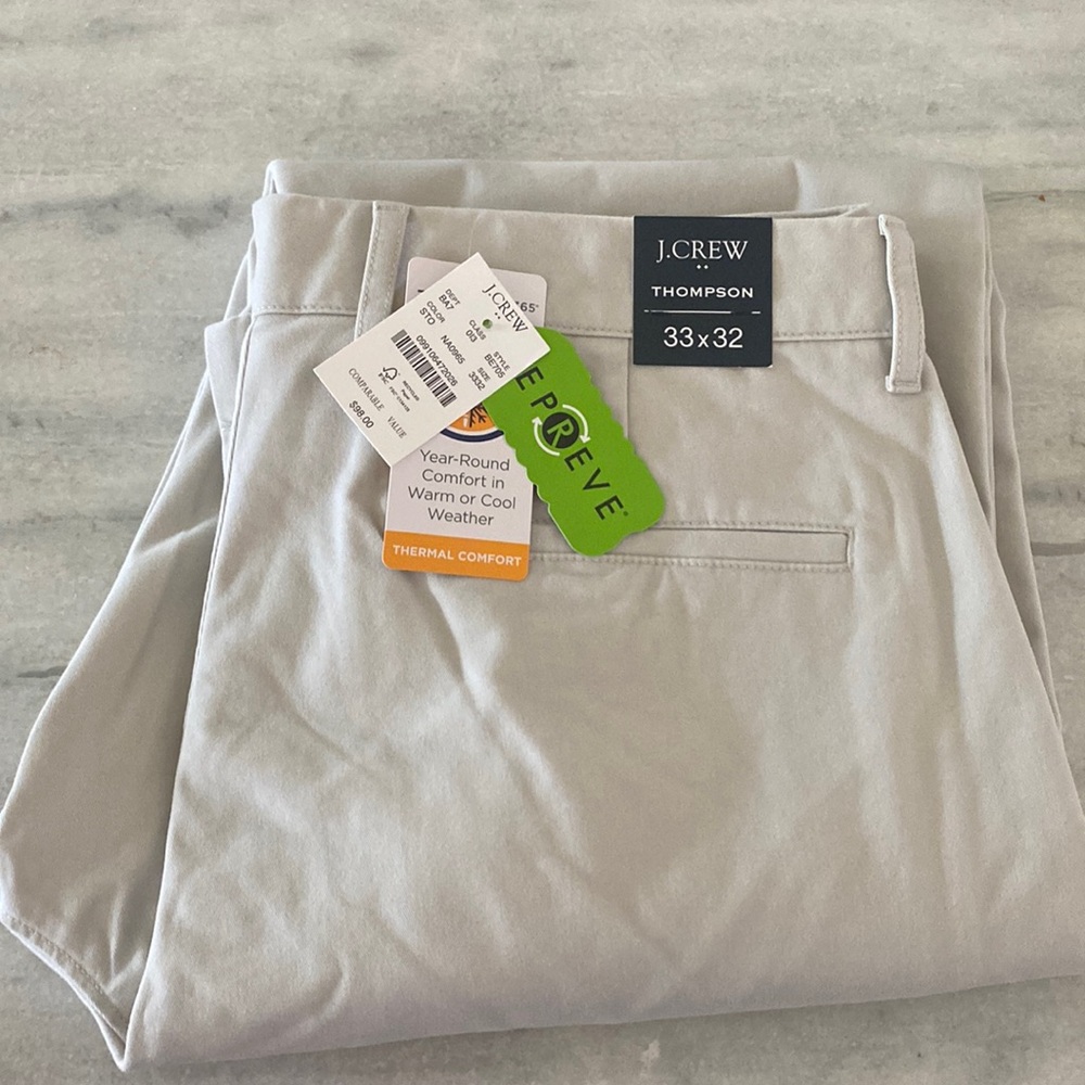 J Crew Thompson-fit TruTemp365® chino pant 33X32